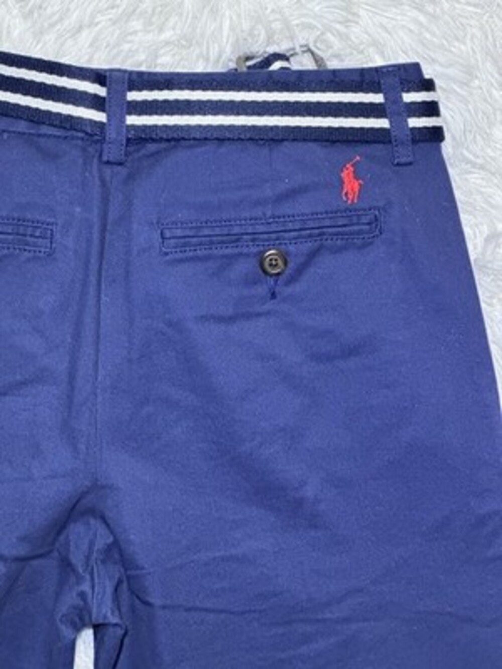 Polo Ralph Lauren Kids Boys Pants Navy Blue 14 Belted Stretch Polo Logo Cotton - Picture 7 of 7